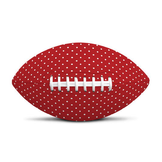 Red And White Polka Dot Print Rugby Ball