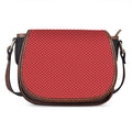 Red And White Polka Dot Print Saddle Bag