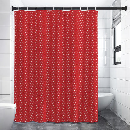 Red And White Polka Dot Print Shower Curtain