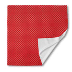Red And White Polka Dot Print Silk Bandana