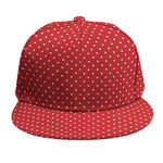 Red And White Polka Dot Print Snapback Cap