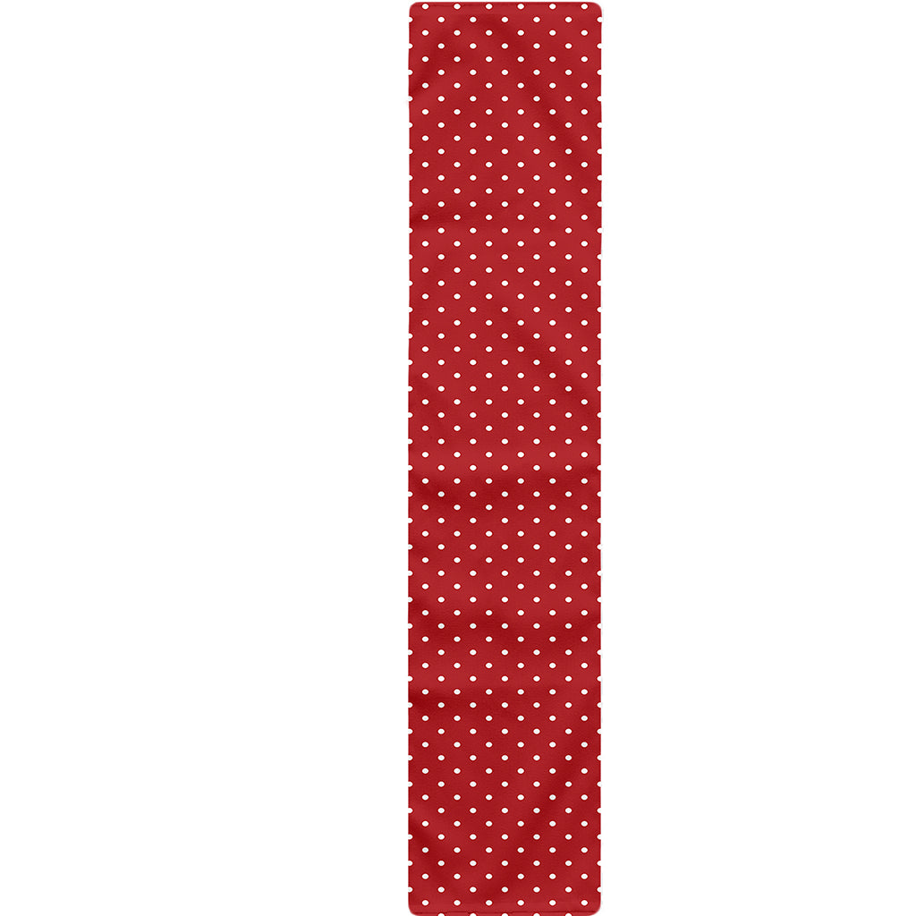 Red And White Polka Dot Print Table Runner