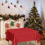 Red And White Polka Dot Print Tablecloth