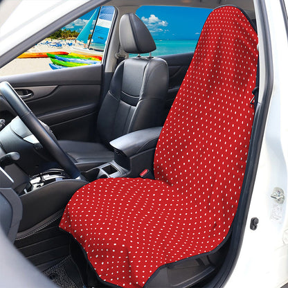 Red And White Polka Dot Print Waterproof Car Seat Cover
