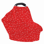Red And White Snowflake Pattern Print Baby Seat Cover