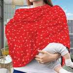 Red And White Snowflake Pattern Print Baby Seat Cover