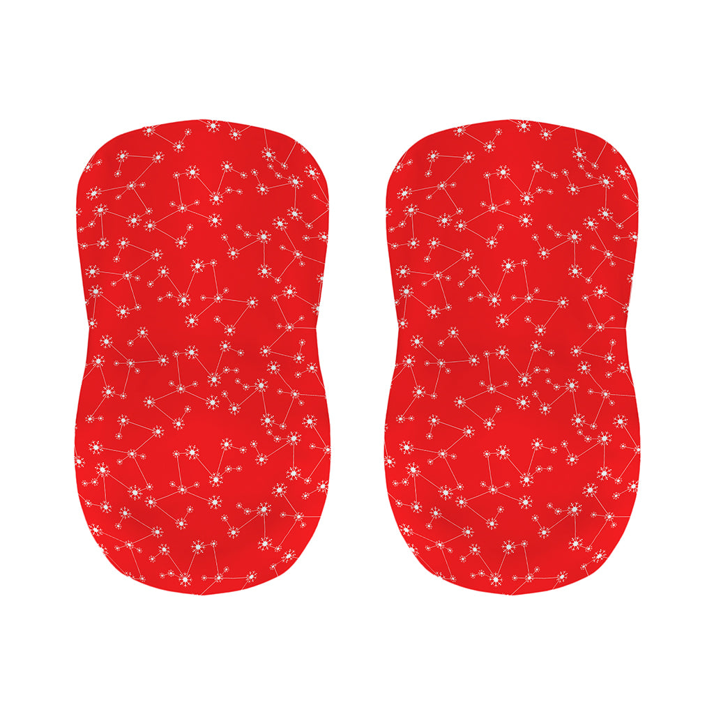 Red And White Snowflake Pattern Print Bar Stool Covers