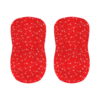 Red And White Snowflake Pattern Print Bar Stool Covers