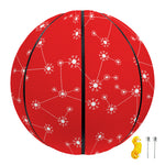Red And White Snowflake Pattern Print Basketball
