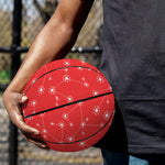 Red And White Snowflake Pattern Print Basketball