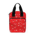 Red And White Snowflake Pattern Print Bible Tote Bag