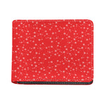 Red And White Snowflake Pattern Print Bifold Wallet