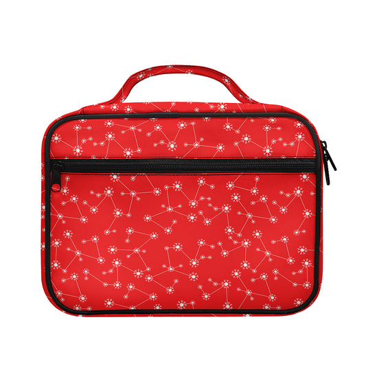 Red And White Snowflake Pattern Print Briefcase Bible Bag
