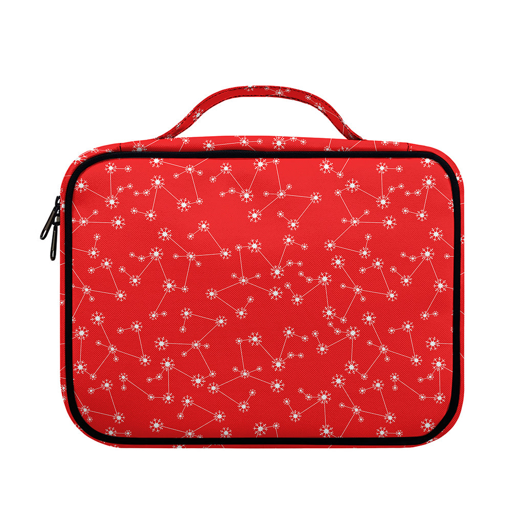 Red And White Snowflake Pattern Print Briefcase Bible Bag