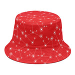 Red And White Snowflake Pattern Print Bucket Hat