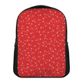 Red And White Snowflake Pattern Print Casual Backpack
