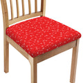 Red And White Snowflake Pattern Print Chair Cushion Cover