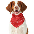 Red And White Snowflake Pattern Print Dog Bandana