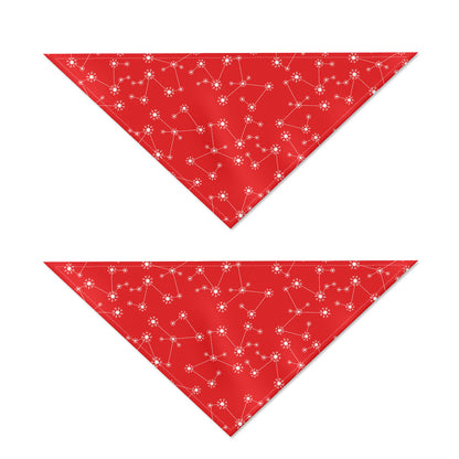 Red And White Snowflake Pattern Print Dog Bandana
