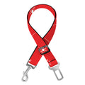 Red And White Snowflake Pattern Print Dog Seat Belt
