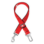 Red And White Snowflake Pattern Print Dog Seat Belt