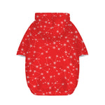 Red And White Snowflake Pattern Print Dog Zip Up Hoodie