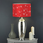 Red And White Snowflake Pattern Print Drum Lamp Shade