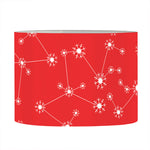 Red And White Snowflake Pattern Print Drum Lamp Shade
