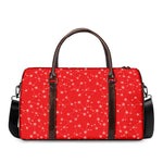 Red And White Snowflake Pattern Print Duffle Bag