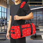 Red And White Snowflake Pattern Print Gym Bag