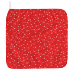 Red And White Snowflake Pattern Print Hand Towel