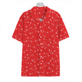 Red And White Snowflake Pattern Print Hawaiian Shirt