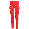 Red And White Snowflake Pattern Print High-Waisted Pocket Leggings