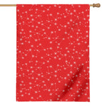 Red And White Snowflake Pattern Print House Flag