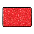 Red And White Snowflake Pattern Print Kitchen Mat