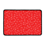 Red And White Snowflake Pattern Print Kitchen Mat