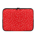 Red And White Snowflake Pattern Print Laptop Sleeve