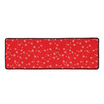 Red And White Snowflake Pattern Print Long Kitchen Mat