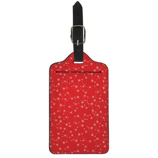 Red And White Snowflake Pattern Print Luggage Tag