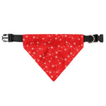Red And White Snowflake Pattern Print Over The Collar Dog Bandana