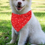Red And White Snowflake Pattern Print Over The Collar Dog Bandana