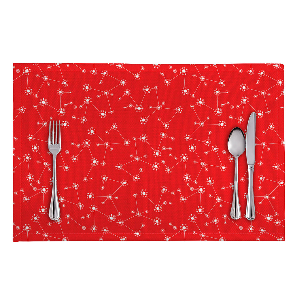 Red And White Snowflake Pattern Print Placemat