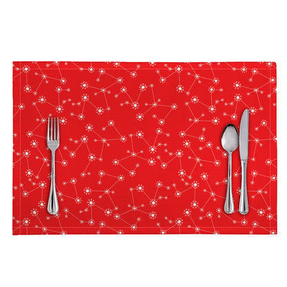 Red And White Snowflake Pattern Print Placemat