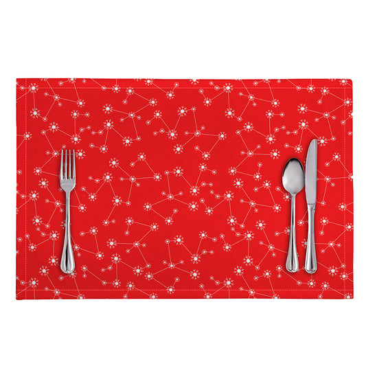 Red And White Snowflake Pattern Print Placemat