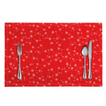 Red And White Snowflake Pattern Print Placemat