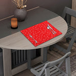 Red And White Snowflake Pattern Print Placemat