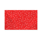 Red And White Snowflake Pattern Print Polyester Flag
