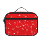 Red And White Snowflake Pattern Print Portable Lunch Bag
