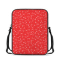 Red And White Snowflake Pattern Print Rectangular Crossbody Bag
