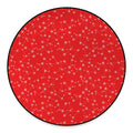 Red And White Snowflake Pattern Print Round Floor Mat